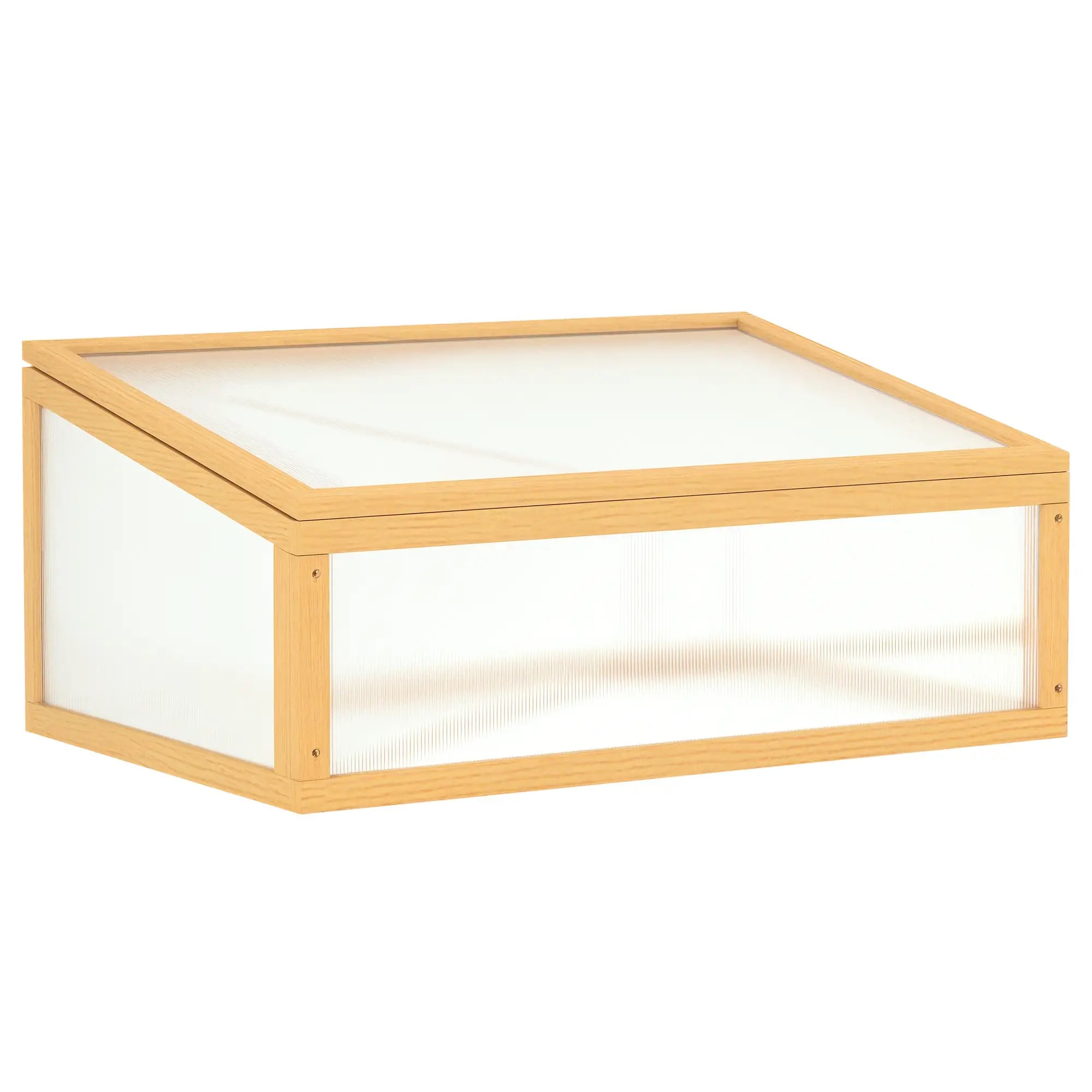 Portable Wooden Cold Frame Greenhouse, Openable Top, 35.5