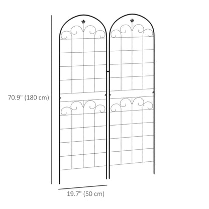 2 Pcs Metal Garden Trellis, Outdoor Plant Support, Patio Lawn Backyard Plant Stands at Gallery Canada