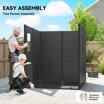 6' x 6' Outdoor Storage Shed, Plastic Garden Shed, Dark Grey, Dark Grey Sheds at Gallery Canada