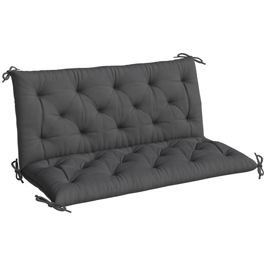 2 Seater Garden Bench Cushion, Thick Outdoor Non-Slip, 47" x 43" x 5", Black Patio Chair Cushions Black at Gallery Canada