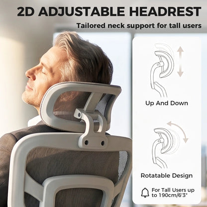 Ergonomic Office Chair, Mesh Reclining, Grey Task Chairs at Gallery Canada