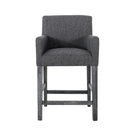 Upholstered Counter Stool, Rubberwood Frame, 24" L x 23" W x 39.5" H, Charcoal Gray Bar Stools Charcoal Gray at Gallery Canada