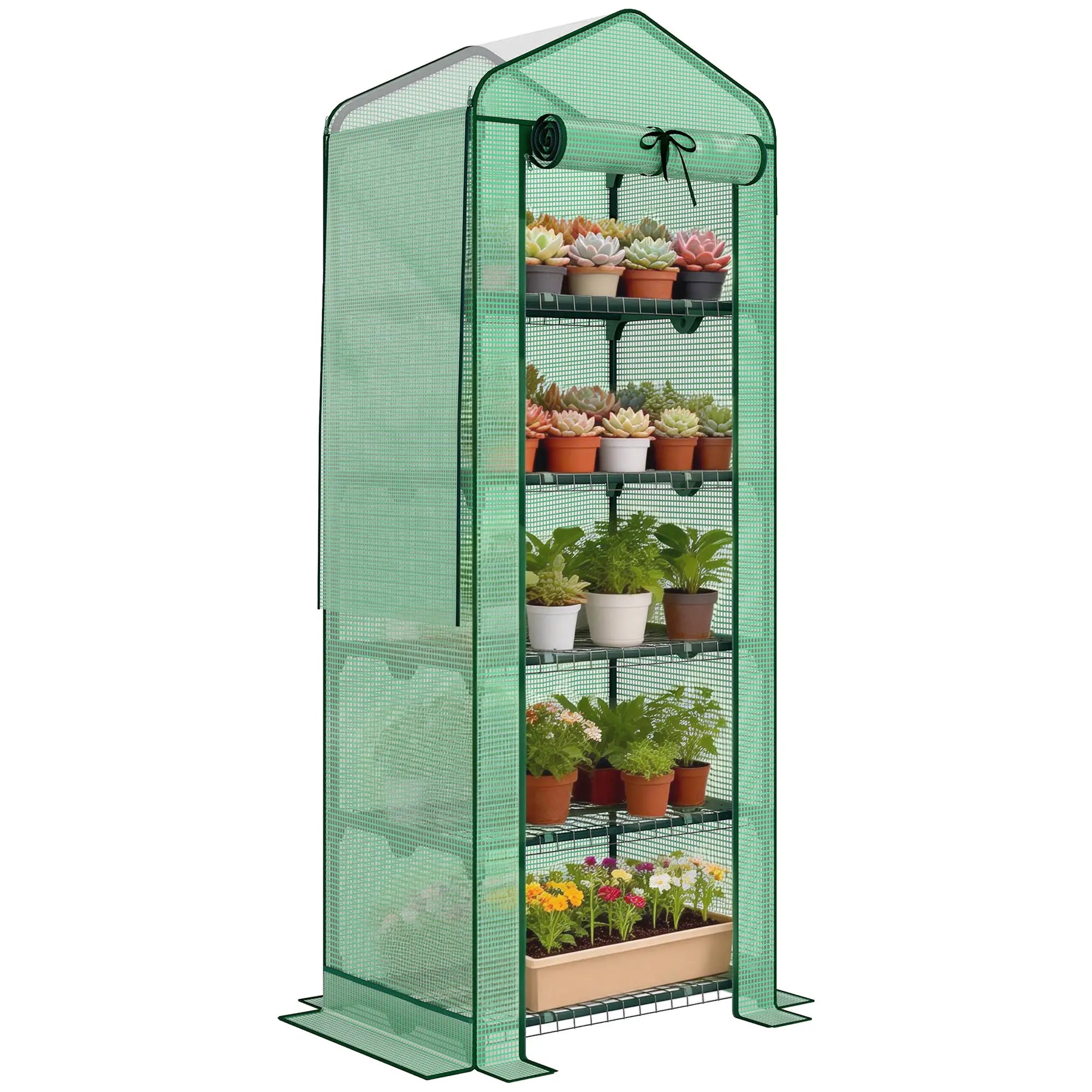 Mini Greenhouse With Screen Roof, 27.6
