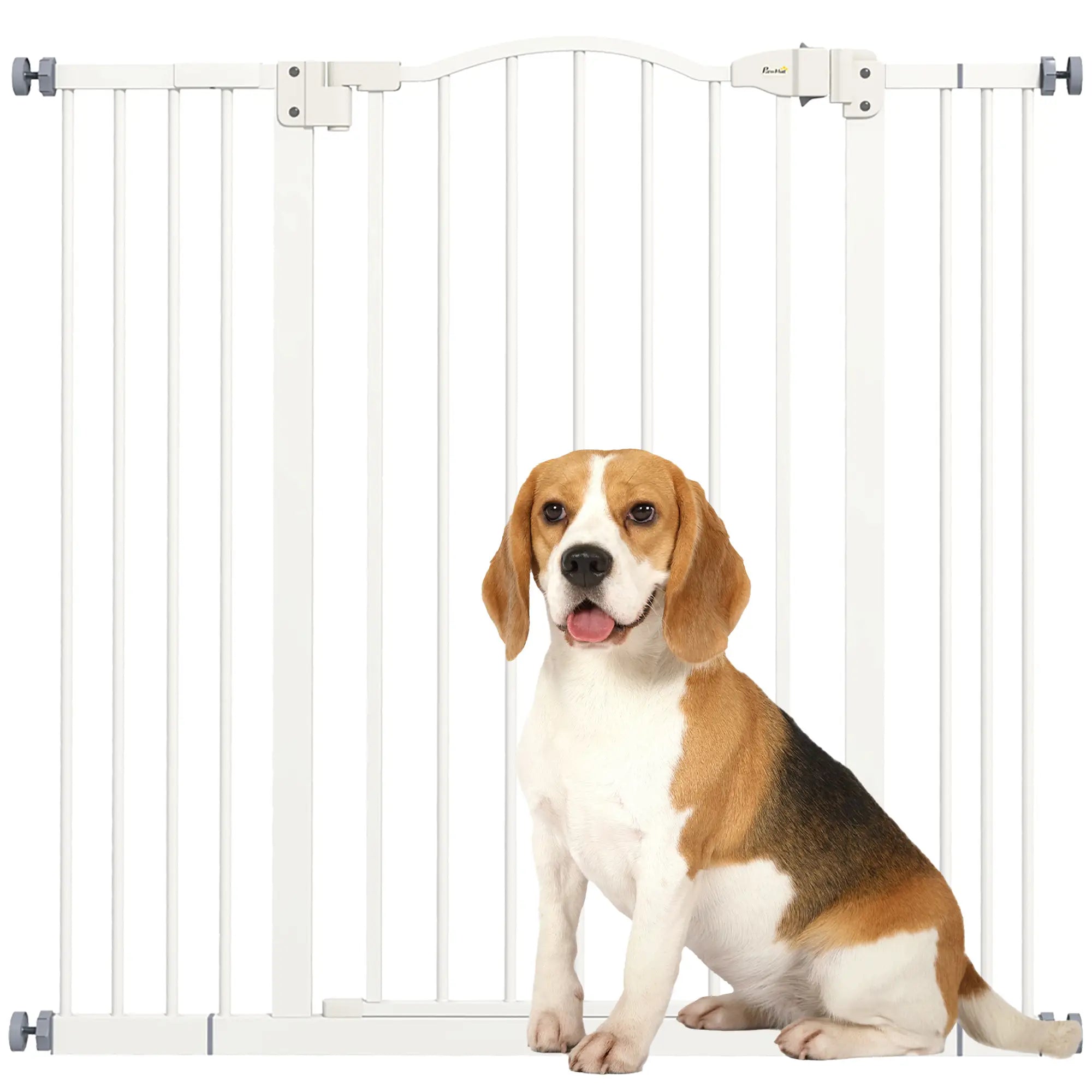 Extra Tall Dog Gate with Door, Pressure Fit, Auto Close, 29-39 Inches, White Houses, Kennels & Pens at Gallery Canada