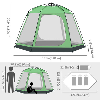 6 Person Instant Tent, 2-Tier Fabric With 4 Windows, Portable Camping, Green Camping Tents at Gallery Canada