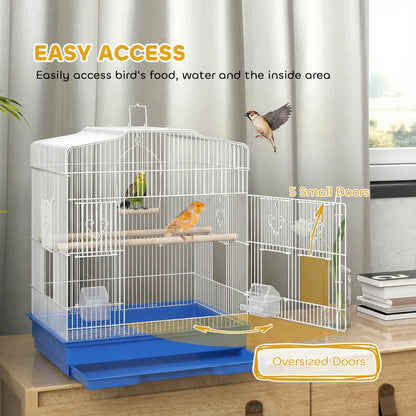 23" Bird Cage for Finches Canaries, with Doors Perches, Blue Bird Cages at Gallery Canada
