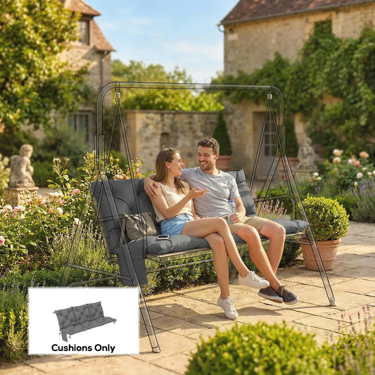 Water-Repellent Bench Cushion, Outdoor Swing Chair Pad, 59.1" x 39.4", Dark Grey Patio Chair Cushions Dark Grey at Gallery Canada