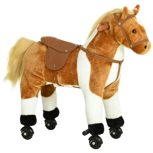 Kids Rocking Horse, Large Ride on Toy for Toddlers, Brown Rocking Horses Brown at Gallery Canada