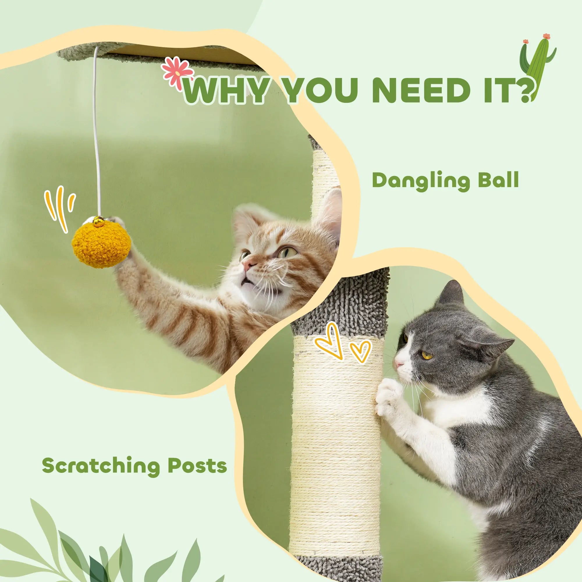 Adjustable Cat Tree Tower, 90.5