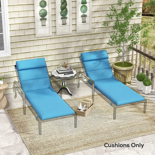 Patio Chaise Lounge Chair Cushions, Set of 2, Turquoise Patio Chair Cushions Turquoise at Gallery Canada