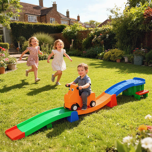 9.8 ft Roller Coaster For Kids, 4 Piece Toddler Ride On Toy Push Cars for Toddlers Multi Colour at Gallery Canada
