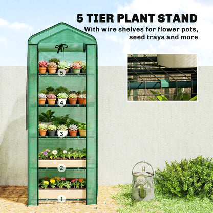 Mini Greenhouse With Screen Roof, 27.6" x 19.7" x 75.6", Green Portable Greenhouses at Gallery Canada