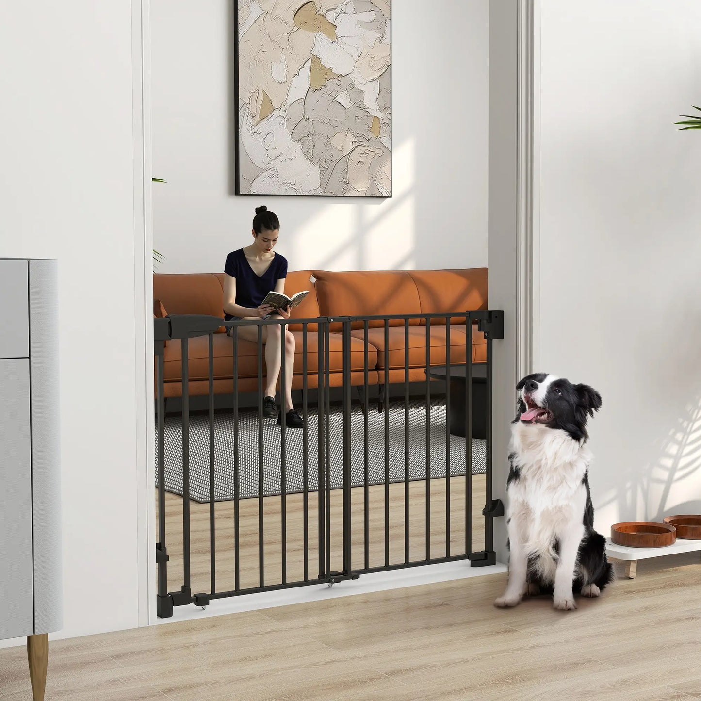 29"-44" Wide Pet Gate, 29" H, Auto-Close, Wall-Mounted Pet Gates at Gallery Canada