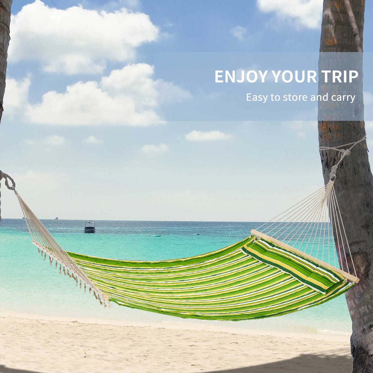 Patio Hammock With Pillow, Striped Camping Lounger, Green Camping Hammocks at Gallery Canada