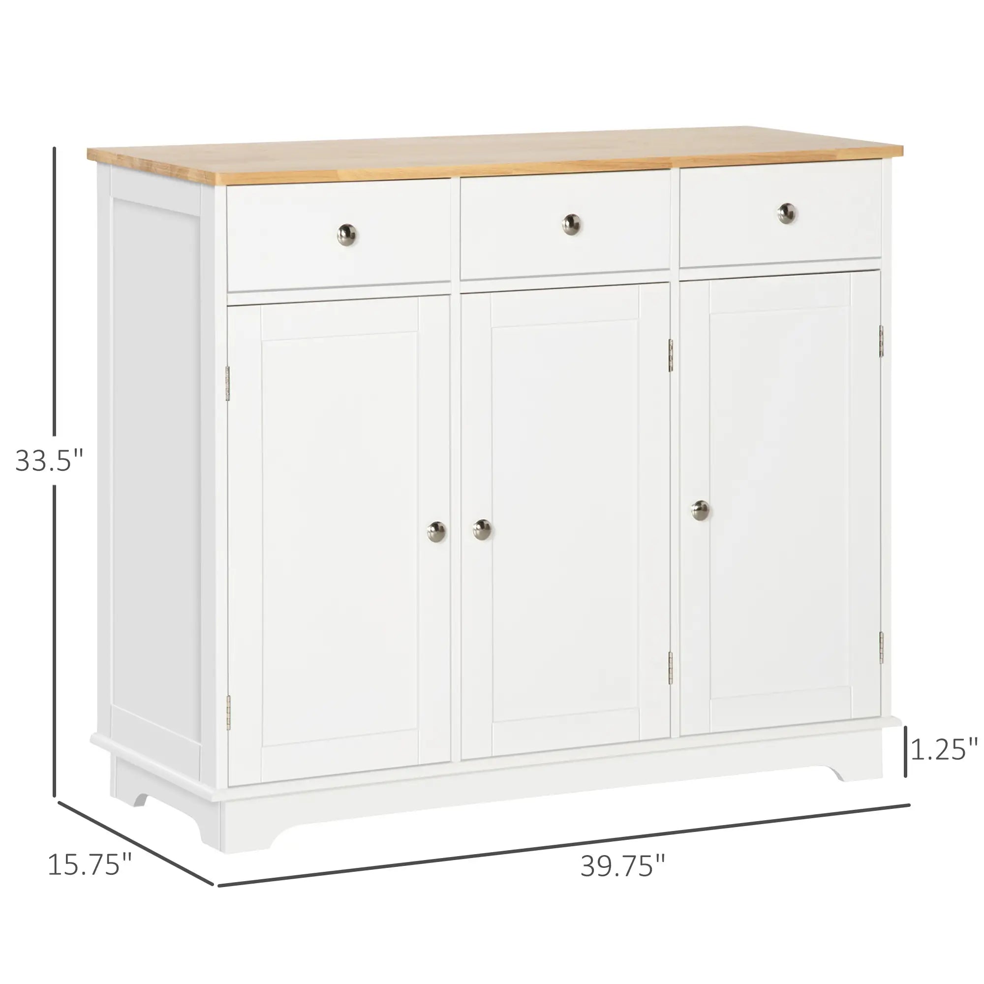 Modern Sideboard, Buffet Cabinet with Storage, Drawers, Adjustable Shelves, White Bar Cabinets at Gallery Canada