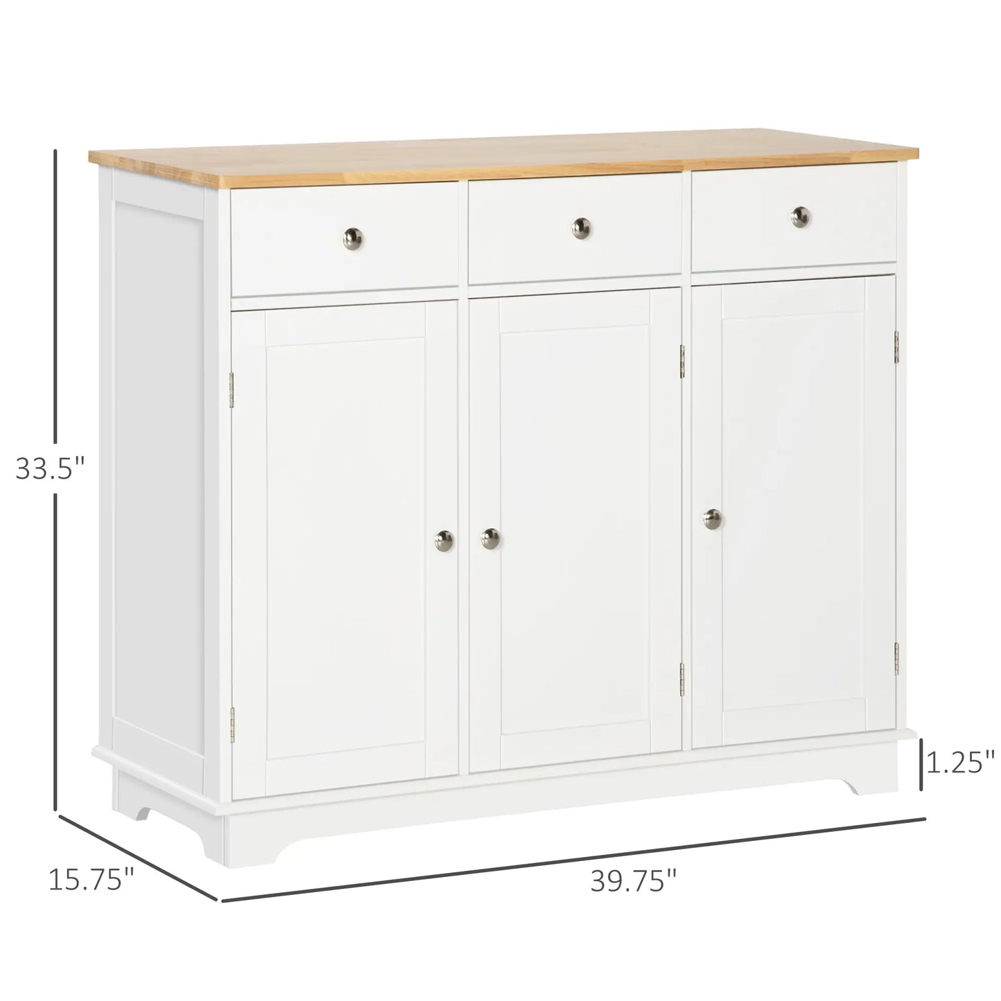 Modern Sideboard, Buffet Cabinet with Storage, Drawers, Adjustable Shelves, White Bar Cabinets at Gallery Canada