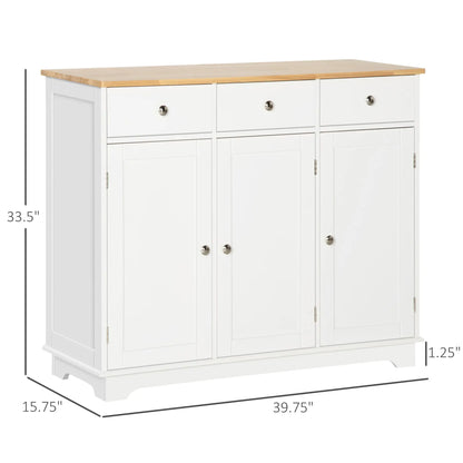 Modern Sideboard, Buffet Cabinet with Storage, Drawers, Adjustable Shelves, White Bar Cabinets at Gallery Canada