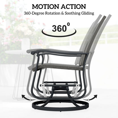 Rattan Patio Glider, Wicker Outdoor Chair, Steel Frame, Grey Outdoor Gliders at Gallery Canada