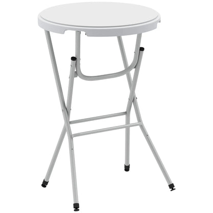 31.5" Bar Height Patio Table, Outdoor Folding Table, HDPE Top, Locking Steel Legs, White Patio Dinning Tables at Gallery Canada