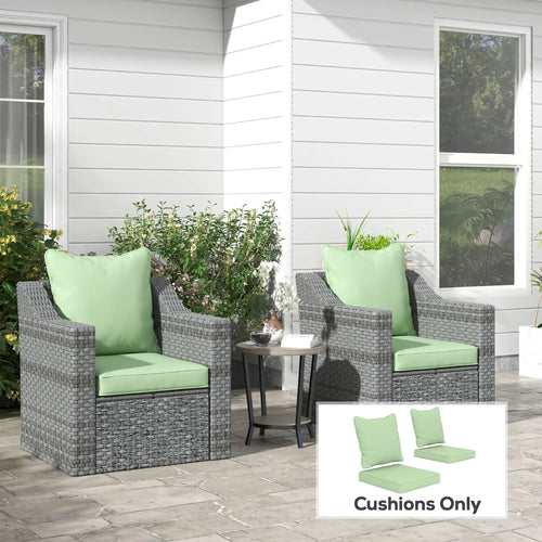 Seat Cushion Back Pillows, Set of 2, Indoor Outdoor, Green