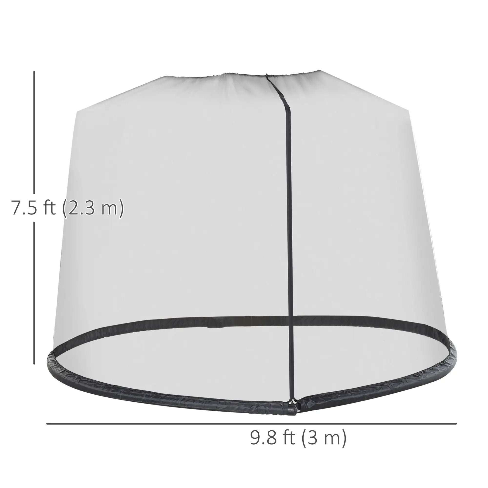 Patio Umbrella Bug Net, 7.5 Ft Mesh Screen with Zippered Door, Black Gazebo Sidewalls at Gallery Canada