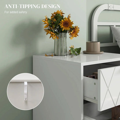 Modern Bedside Table, 2 Drawer Nightstand, White Bedside Tables at Gallery Canada