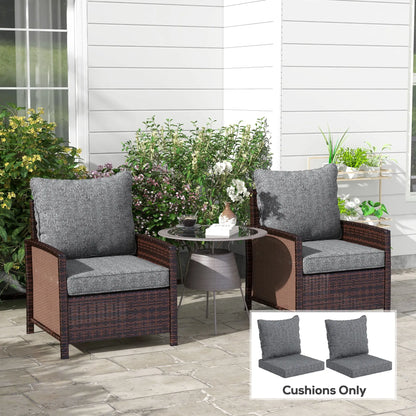4-Piece Seat Cushion Pillows, Patio Chair Cushions with Back, Grey Patio Chair Cushions at Gallery Canada