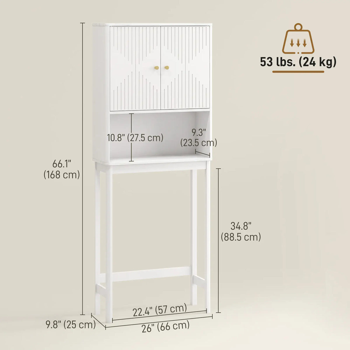 Over The Toilet Storage Cabinet, Adjustable Shelf, Open Shelf, White Over The Toilet Storage at Gallery Canada