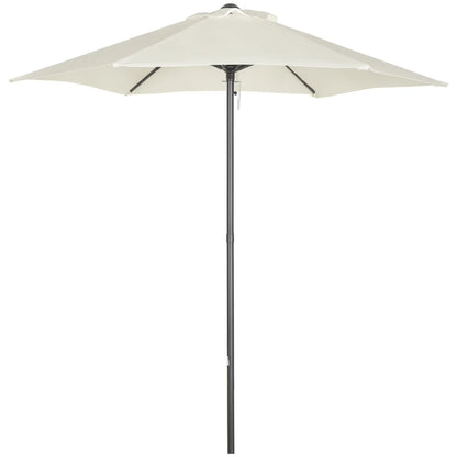 6.6FT Patio Umbrella, 6 Ribs, Cream White Sun Umbrellas at Gallery Canada