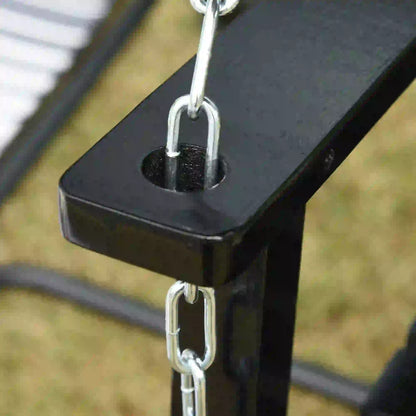 2-Seater Patio Swing Chair, Fir Wooden Porch Swing, Outdoor Garden, Black Hanging Porch Swings at Gallery Canada