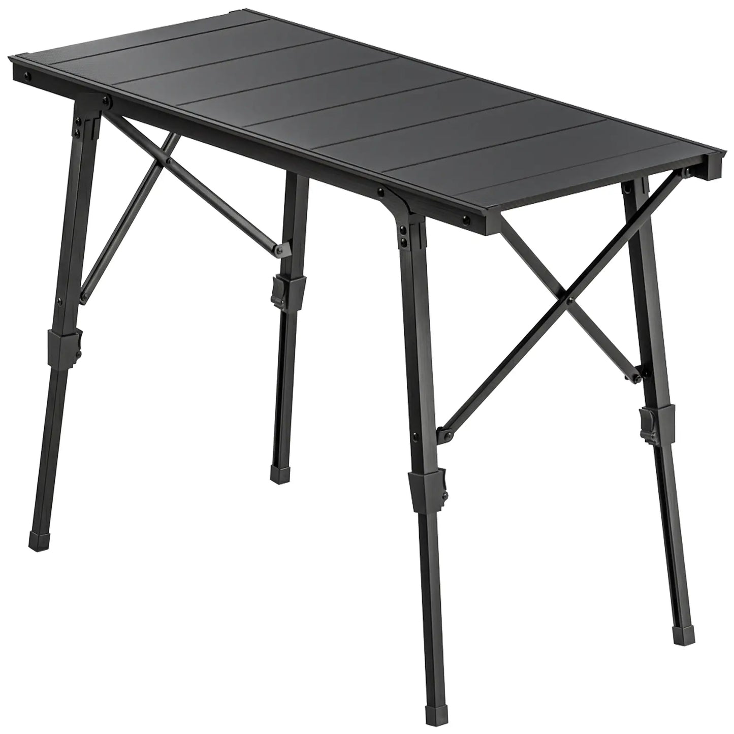 Heavy Duty Folding Picnic Table, Removable Plates, Non-Slip Feet Picnic Tables & Camping Chairs Black at Gallery Canada
