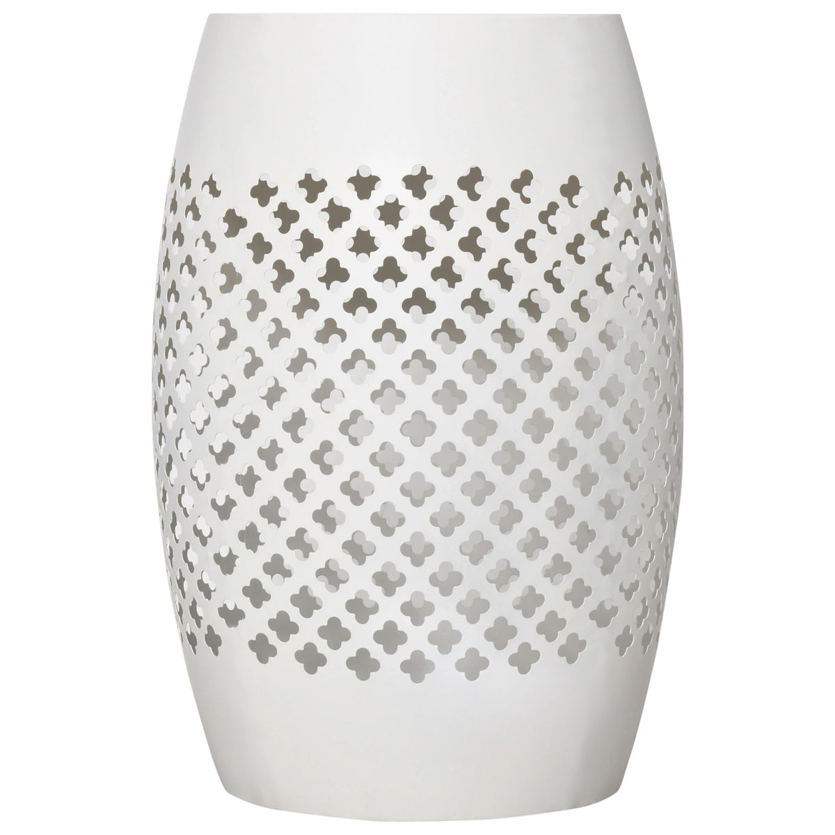 12" Steel Round Patio End Table, White Patio Side Tables White at Gallery Canada