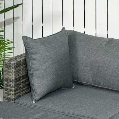 6-Piece Patio Rattan Sofa Set with Cushions, Grey Glass Table, Grey Patio Furniture Sets at Gallery Canada
