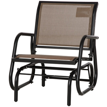 Outdoor Glider Chair, Breathable Mesh, Metal Frame, Brown Outdoor Gliders at Gallery Canada