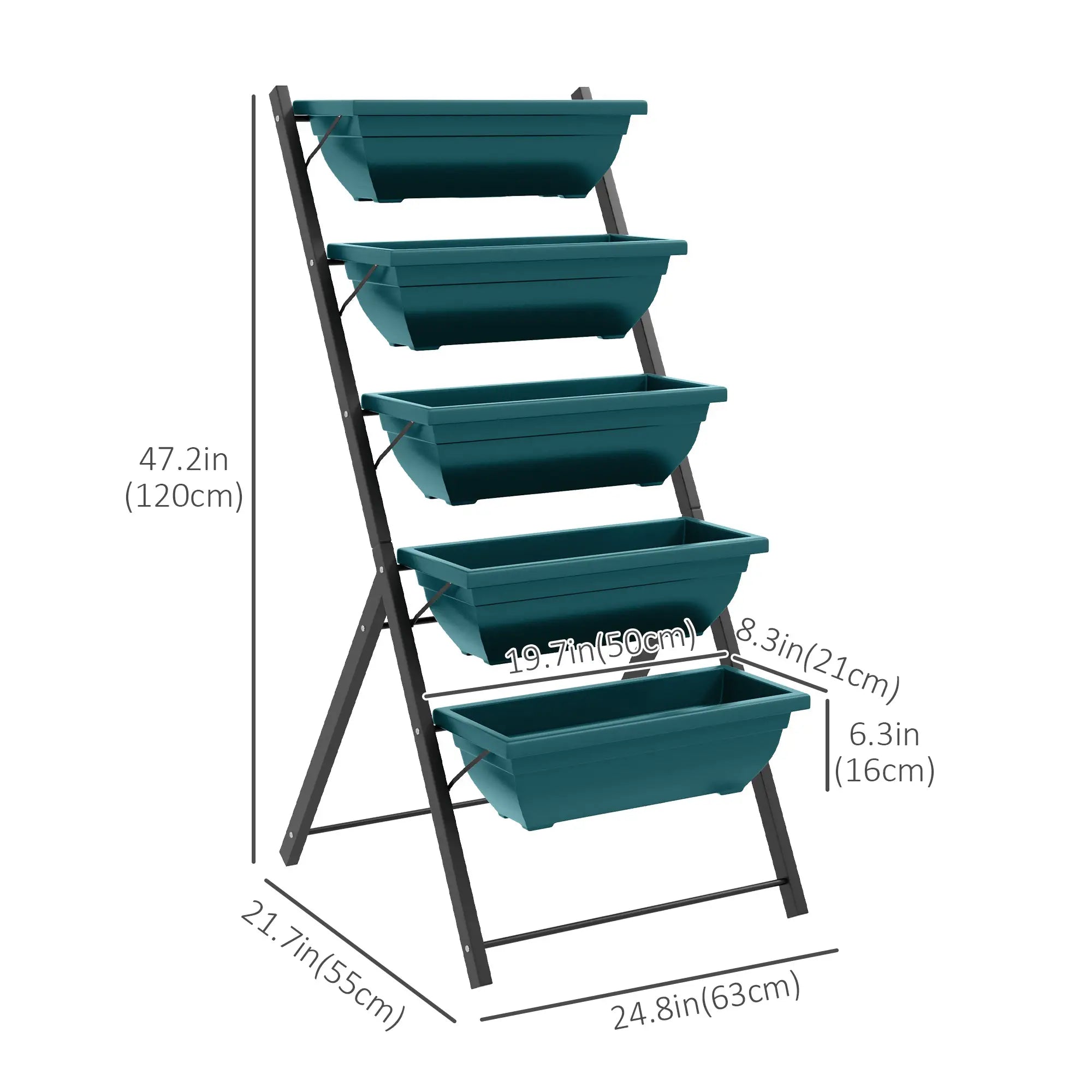 5-Tier Raised Garden Bed, 5 Planter Box, Outdoor Plant Stand, Green Plant Stands at Gallery Canada