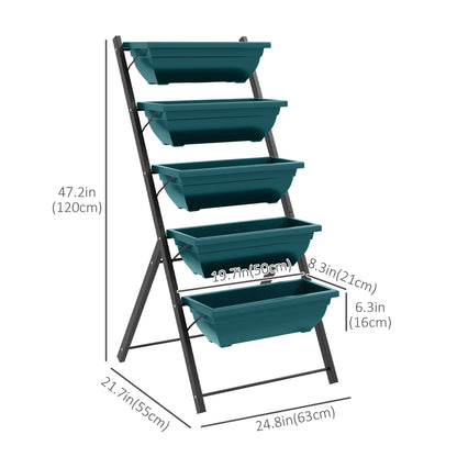 5-Tier Raised Garden Bed, 5 Planter Box, Outdoor Plant Stand, Green Plant Stands at Gallery Canada
