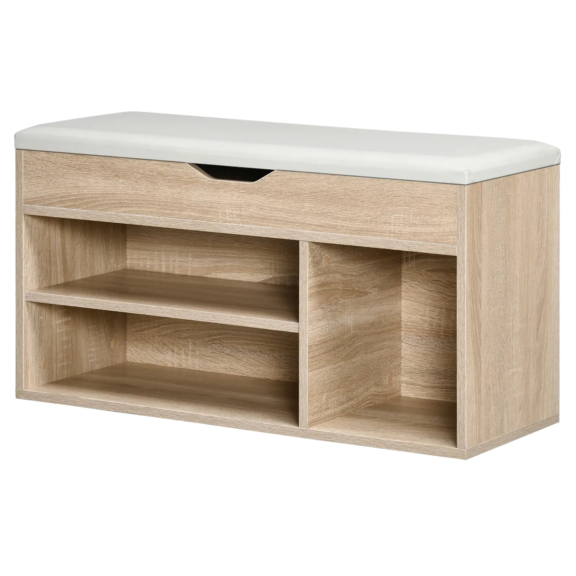 Shoe Bench with Padded Cushion, Hidden Storage, Natural Storage Ottomans & Benches at Gallery Canada