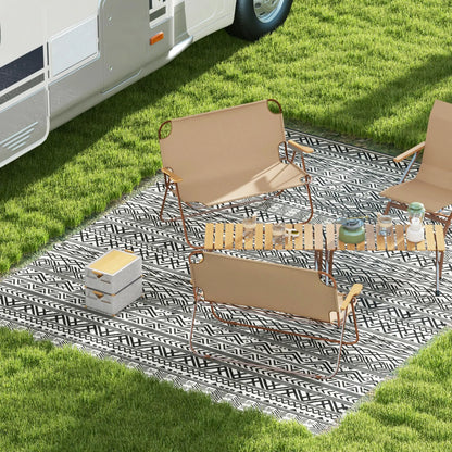 Reversible Outdoor Rug, Waterproof, Plastic Straw, 9' x 12', Grey Cream White Outdoor Reversible Rugs at Gallery Canada