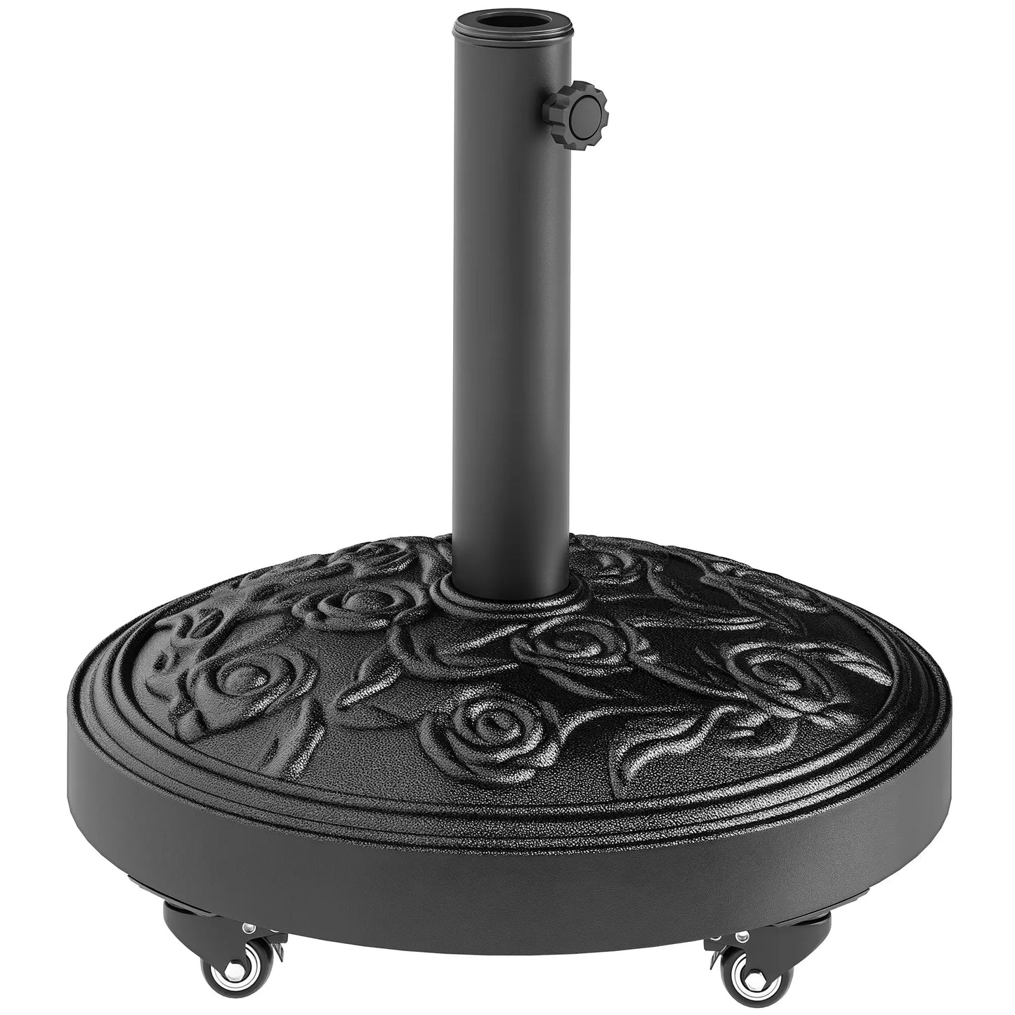 46 lbs Resin Round Patio Umbrella Base With Wheels, Black Umbrella Bases at Gallery Canada