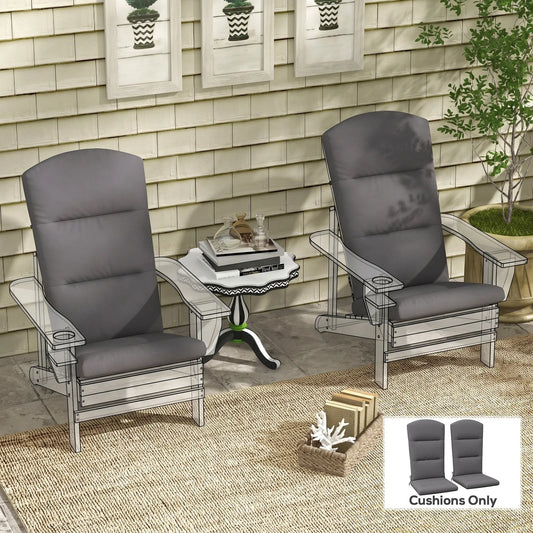 Adirondack Chair Replacement Cushion, With Back And Ties, Dark Grey Patio Chair Cushions Dark Grey at Gallery Canada