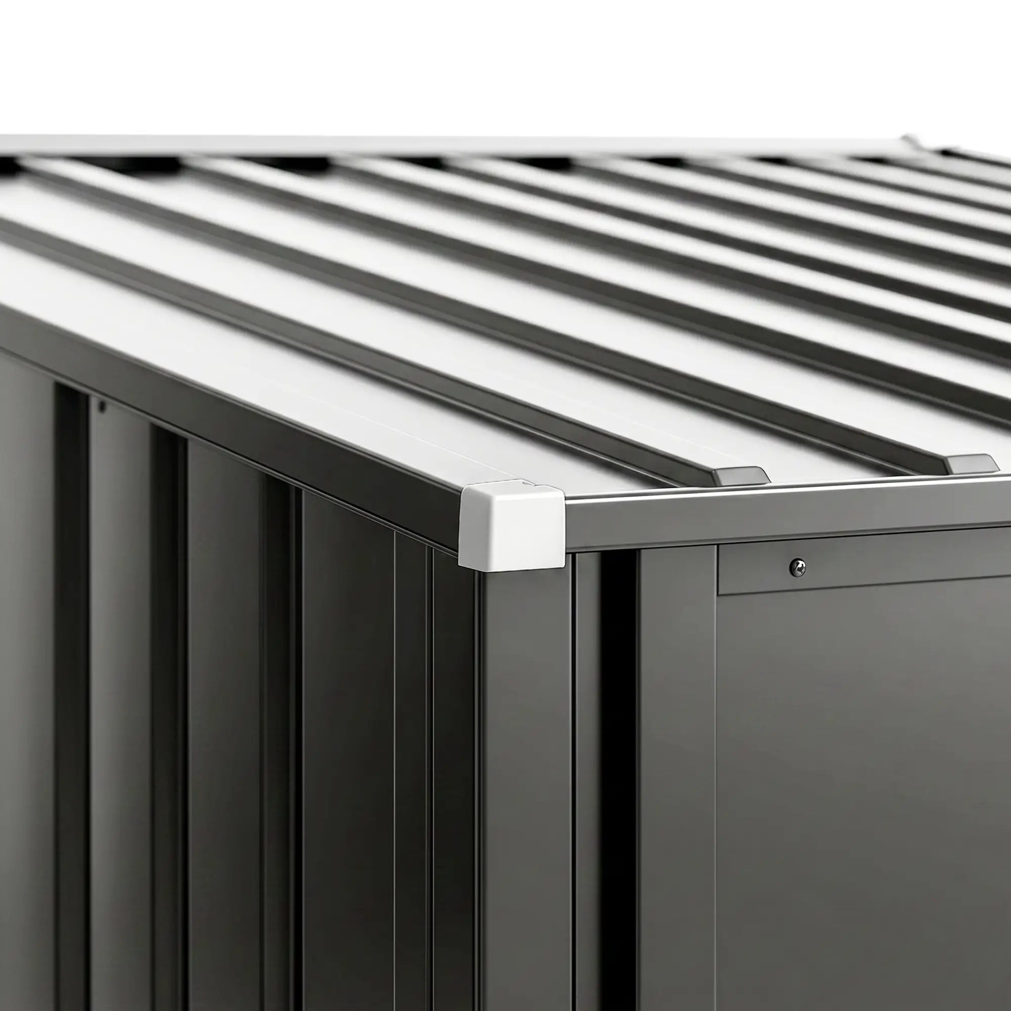 3.3' x 3.4' Lean-To Storage Shed, Galvanized Steel, Lockable Door, Dark Gray Sheds at Gallery Canada
