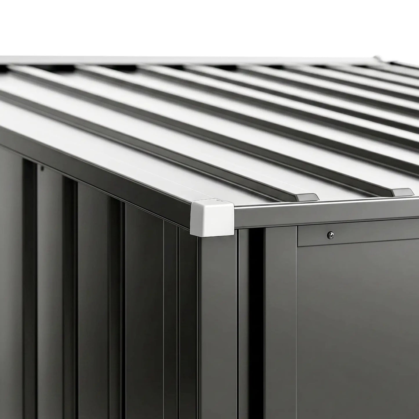 3.3' x 3.4' Lean-To Storage Shed, Galvanized Steel, Lockable Door, Dark Gray Sheds at Gallery Canada
