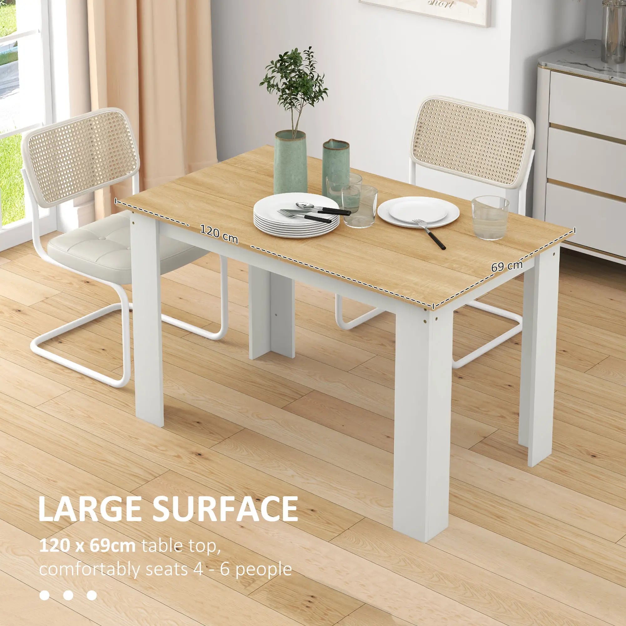 Kitchen Table for 4-6, Wood Effect Dining Table, Oak Bar Tables at Gallery Canada