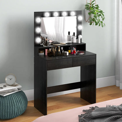 Makeup Dressing Table With LED Mirror, Drawers, Black Dressing & Vanity Tables at Gallery Canada