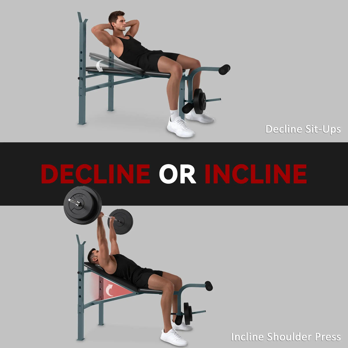Adjustable Incline Decline Weight Bench, Leg Extension, Barbell Rack Weight Benches at Gallery Canada