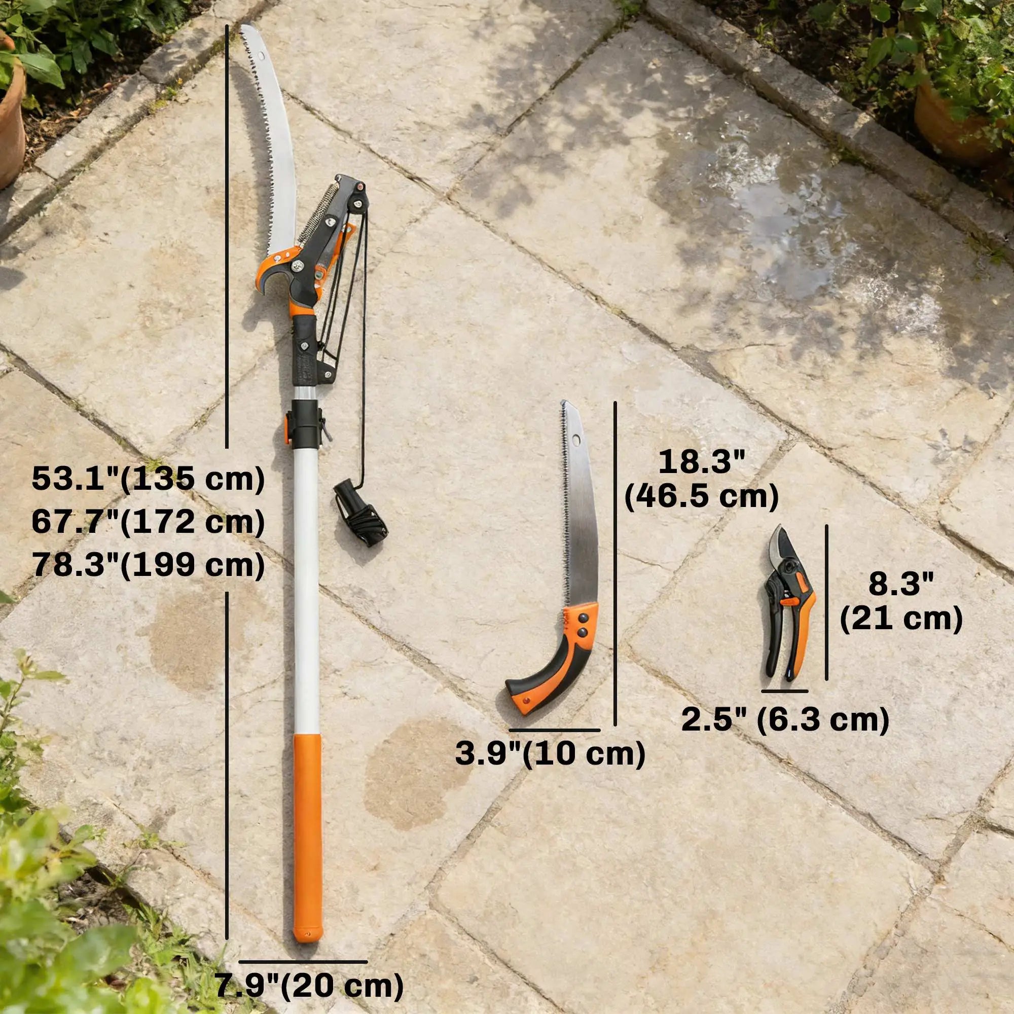 2-In-1 Manual Pole Saw, Hand Pruning Saw, 6.5ft Telescopic Pruner Garden Accessories at Gallery Canada