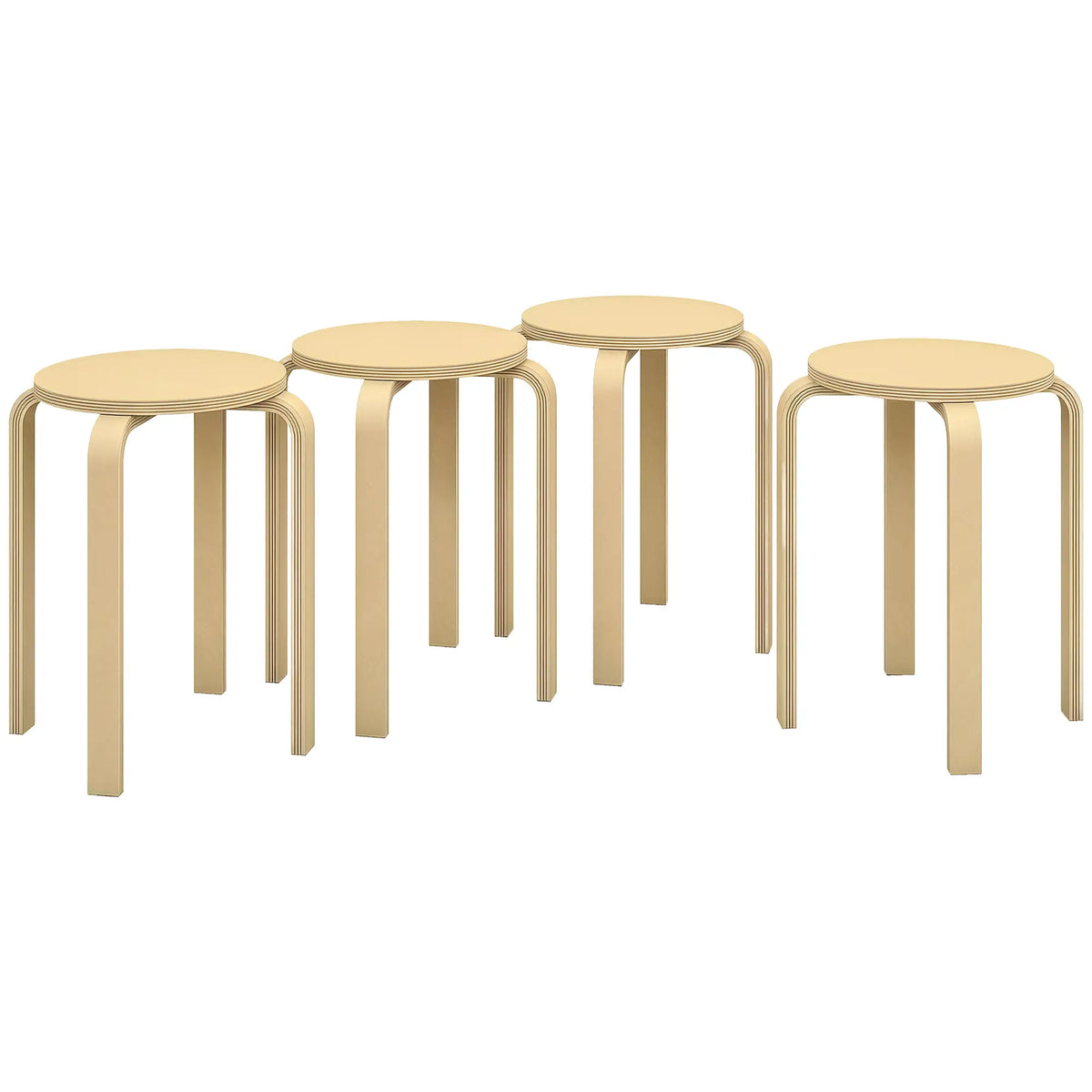 Round Stackable Chairs Set of 4, 18-Inch Backless Stacking Stools for Kitchen, Dining Room, Office, Outdoors Bar Stools at Gallery Canada