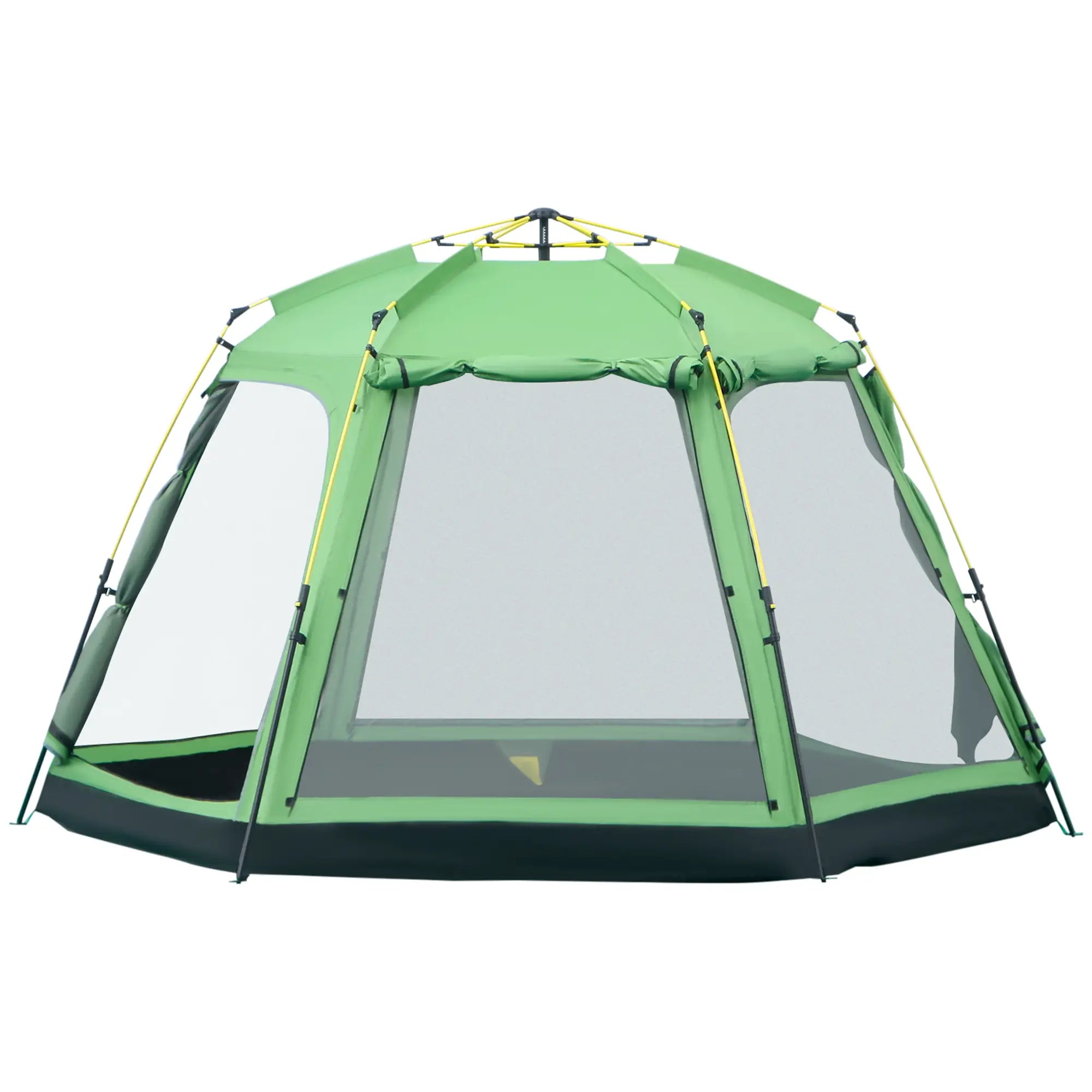 6 Person Instant Tent, 2-Tier Fabric With 4 Windows, Portable Camping, Green Camping Tents Green, Black at Gallery Canada