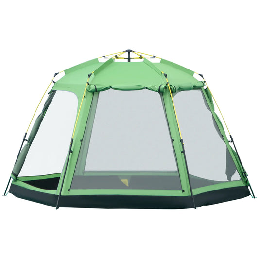 6 Person Instant Tent, 2-Tier Fabric With 4 Windows, Portable Camping, Green Camping Tents Green, Black at Gallery Canada