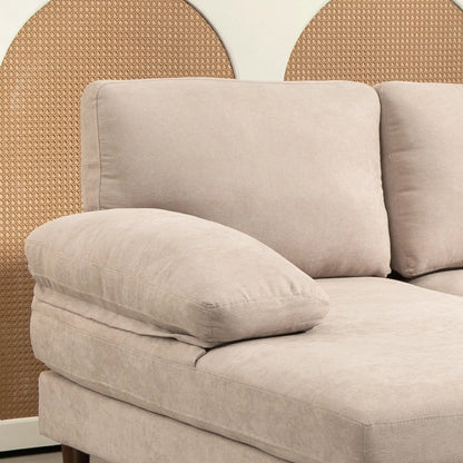 U Shape Couch, Double Chaise Lounge, 4 Seater Sofa, Wooden Legs, Beige Sofas & Reclining Chairs at Gallery Canada